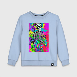Свитшот хлопковый детский Funny skeleton - pop art, цвет: мягкое небо