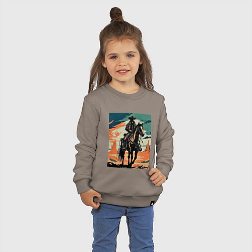 Детский свитшот Ковбой на лошади / Утренний латте – фото 3