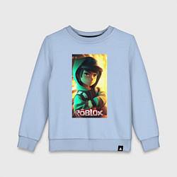 Свитшот хлопковый детский Персонаж Роблокс, цвет: мягкое небо