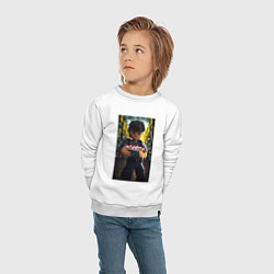 Свитшот хлопковый детский Roblox man and logo, цвет: белый — фото 2