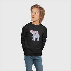 Свитшот хлопковый детский Сute elephant, цвет: черный — фото 2
