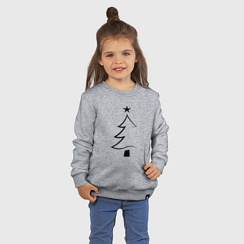 Детский свитшот Силуэт ёлки / Меланж – фото 3
