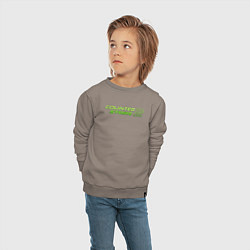 Свитшот хлопковый детский Counter strike 2 green logo, цвет: утренний латте — фото 2