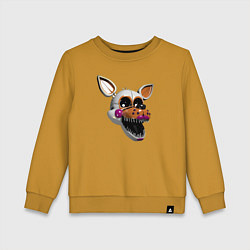 Свитшот хлопковый детский Голова Мангла, цвет: горчичный