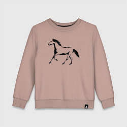 Свитшот хлопковый детский Лошадь сбоку, цвет: пыльно-розовый