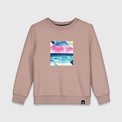 Свитшот хлопковый детский Абстрактное море закат рассвет, цвет: пыльно-розовый