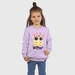 Свитшот хлопковый детский Wow giraffe, цвет: лаванда — фото 2