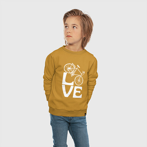 Детский свитшот Любовь велосипедиста / Горчичный – фото 4