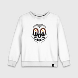 Свитшот хлопковый детский Черепок, цвет: белый