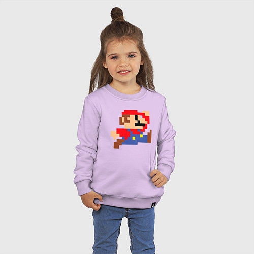 Детский свитшот Пиксельный Марио / Лаванда – фото 3