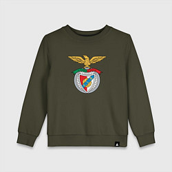 Свитшот хлопковый детский Benfica club, цвет: хаки