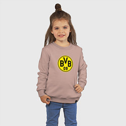Свитшот хлопковый детский Borussia fc sport, цвет: пыльно-розовый — фото 2