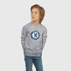 Свитшот хлопковый детский Chelsea fc sport, цвет: меланж — фото 2