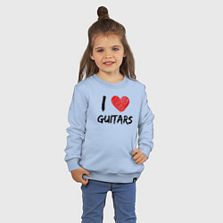 Свитшот хлопковый детский Люблю гитары, цвет: мягкое небо — фото 2