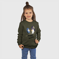 Свитшот хлопковый детский Spooky season, цвет: хаки — фото 2