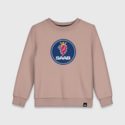 Свитшот хлопковый детский Saab sport auto, цвет: пыльно-розовый