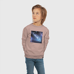 Свитшот хлопковый детский Космическая система, цвет: пыльно-розовый — фото 2