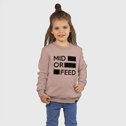 Свитшот хлопковый детский Mid or feed, цвет: пыльно-розовый — фото 2