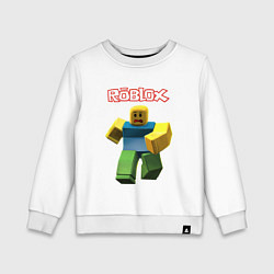 Свитшот хлопковый детский Roblox бегущий персонаж, цвет: белый