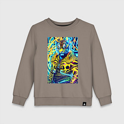 Детский свитшот Neon tiger - pop art - neural network