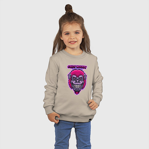 Детский свитшот Purple crazy monkey / Миндальный – фото 3