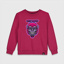 Свитшот хлопковый детский Purple crazy monkey, цвет: маджента