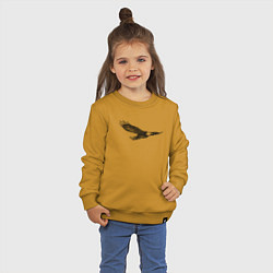 Свитшот хлопковый детский Орёл летит, цвет: горчичный — фото 2