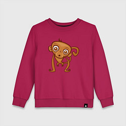 Свитшот хлопковый детский Удивлённая обезьянка, цвет: маджента
