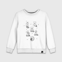 Свитшот хлопковый детский Мишки - раскраски, цвет: белый