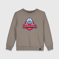 Свитшот хлопковый детский Basketball game, цвет: утренний латте