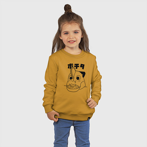 Детский свитшот Почита милашка / Горчичный – фото 3
