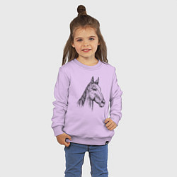 Свитшот хлопковый детский Голова коня, цвет: лаванда — фото 2