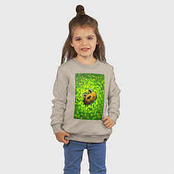 Свитшот хлопковый детский Мишка в яркой зелени, цвет: миндальный — фото 2