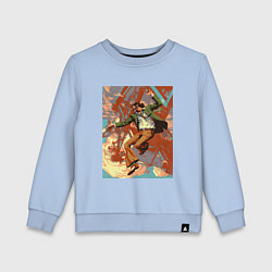 Свитшот хлопковый детский Disco elysium, цвет: мягкое небо