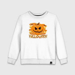 Свитшот хлопковый детский Orange holiday halloween, цвет: белый