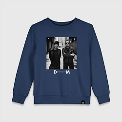 Свитшот хлопковый детский Depeche Mode - Dave Gahan and Martin Gore bw, цвет: тёмно-синий