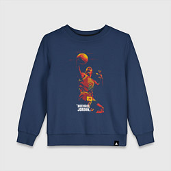 Свитшот хлопковый детский Flying Jordan, цвет: тёмно-синий