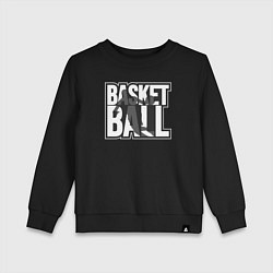Свитшот хлопковый детский Basketball play, цвет: черный