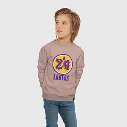 Свитшот хлопковый детский 24 Lakers, цвет: пыльно-розовый — фото 2