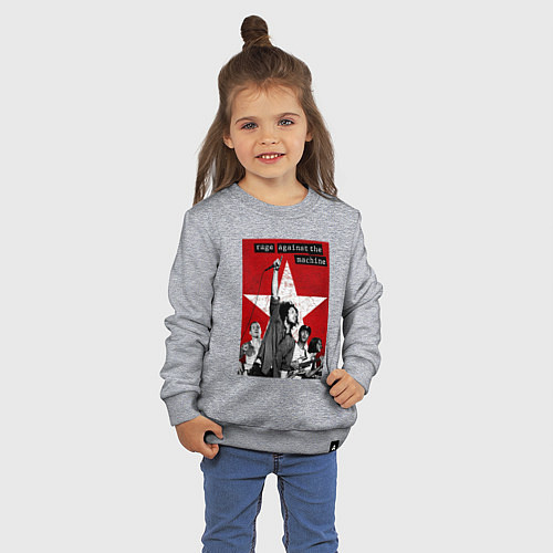 Детский свитшот Rage Against the Machine - group / Меланж – фото 3