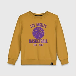 Свитшот хлопковый детский Basketball Los Angeles, цвет: горчичный