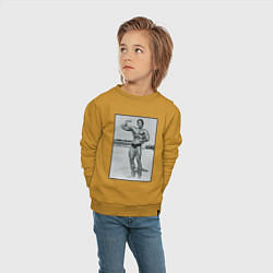 Свитшот хлопковый детский Mister Schwarzenegger, цвет: горчичный — фото 2