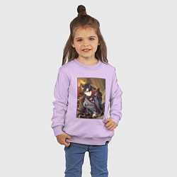 Свитшот хлопковый детский Ризли, цвет: лаванда — фото 2