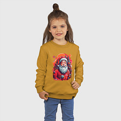 Свитшот хлопковый детский Санта Клаус, цвет: горчичный — фото 2