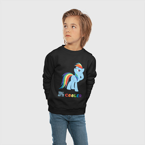 Детский свитшот Крутая Рейнбоу Дэш / Черный – фото 4