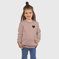 Свитшот хлопковый детский Разбитое сердце в груди, цвет: пыльно-розовый — фото 2