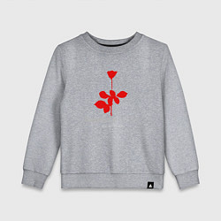 Свитшот хлопковый детский Depeche Mode - Violator rose logo, цвет: меланж