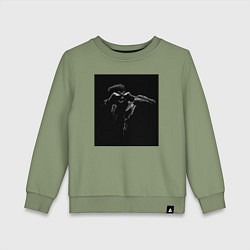 Свитшот хлопковый детский Xo weeknd, цвет: авокадо