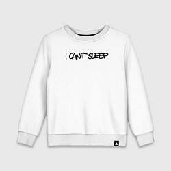 Свитшот хлопковый детский I cant sleep, цвет: белый