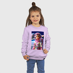 Свитшот хлопковый детский Барби - крутой космонавт, цвет: лаванда — фото 2